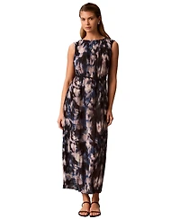 Calvin Klein Women's A-Line Sleeveless Printed Midi Dress