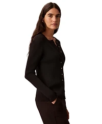 Calvin Klein Women's Button-Front Ribbed Cardigan