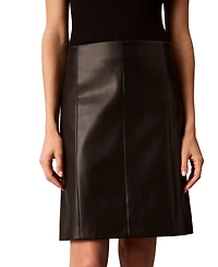 Calvin Klein Women's Faux Leather A-Line Mini Skirt