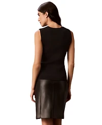 Calvin Klein Women's Ribbed Crewneck Sleeveless Tank
