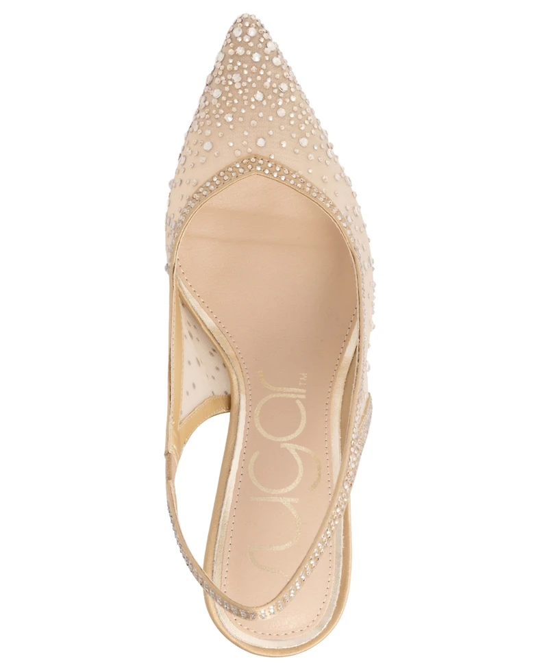 Sugar Women's Daalila Bling Satin Mesh Kitten Heel Pumps