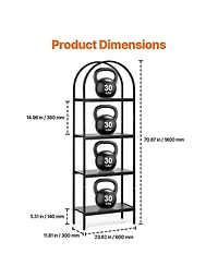 Slickblue Metal Bookcase with 4 Open Display Shelves