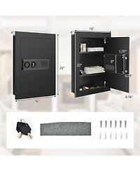 Sugift Digital Recessed Wall Safe Security Lock Cash Box 22in H x 16in W x 4 1/7in D
