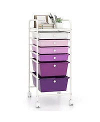 Sugift Multifunctional 6-Drawer Rolling Storage Cart Organizer