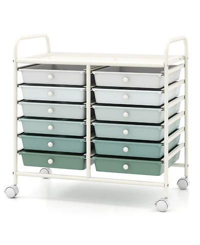 Sugift 12 Drawer Rolling Storage Cart for Home and Office