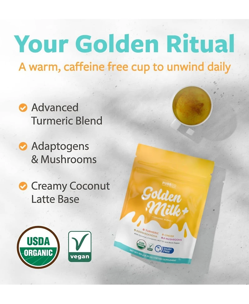 Pure Co Golden Milk Turmeric Drink Mix Powder