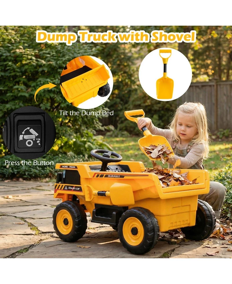 Hongge 24V Construction Truck with Remote Control Ride-On, Ages 3-8