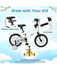 Hongge 14-Inch Training Wheels Dual Brakes Kids' Bike, Ages 3-5