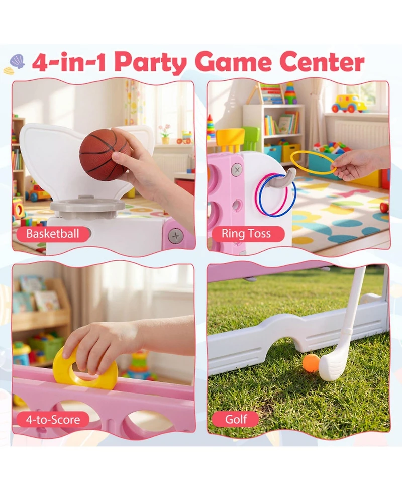 Hongge Giant 4-in-1 Connect Four Yard Game Set with Adjustable Height, Ages 5+