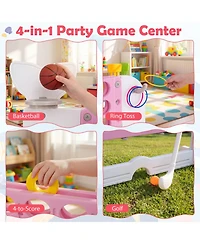 Hongge Giant 4-in-1 Connect Four Yard Game Set with Adjustable Height, Ages 5+