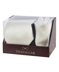 Trafalgar Men's Sutton Solid Color Silk Necktie and Pocket Square Combo
