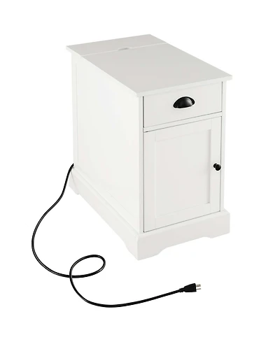 Costway 1PC Side End Table Nightstand with Charging Station Storage for Living Room Bedroom