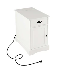 Costway 1PC Side End Table Nightstand with Charging Station Storage for Living Room Bedroom