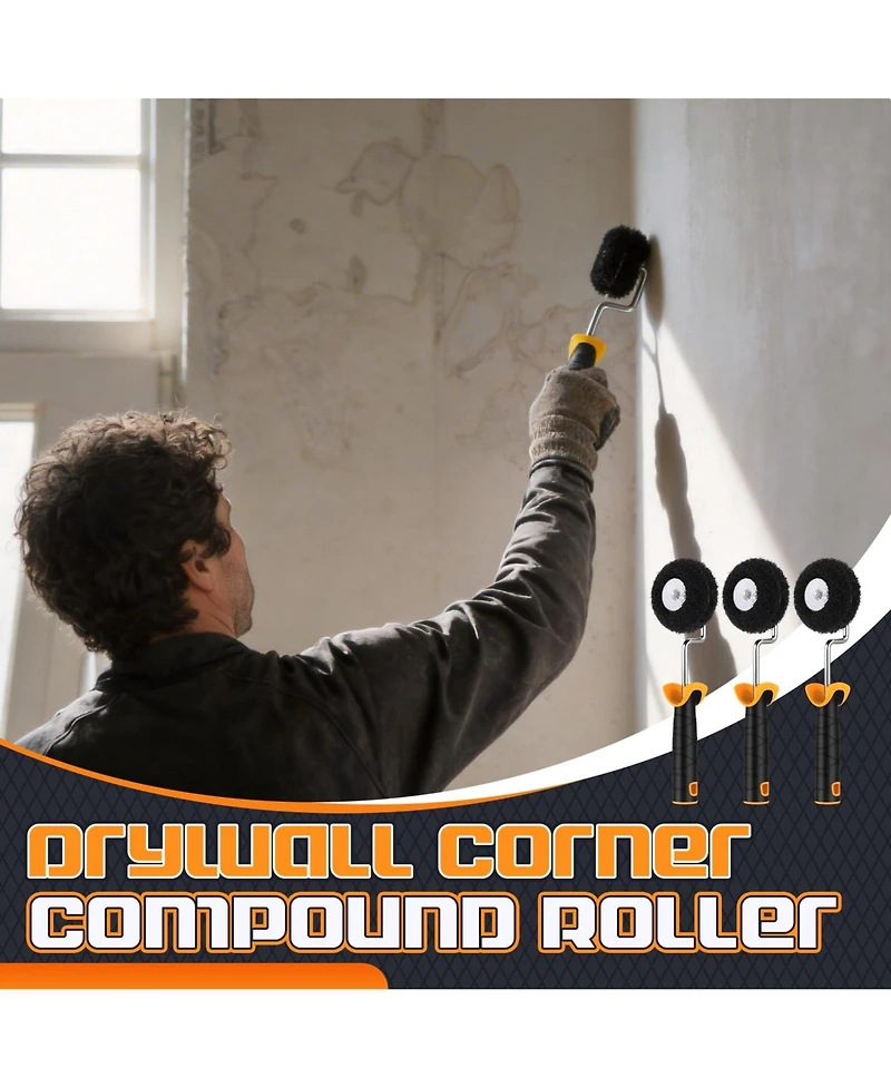 Xdovet Drywall Corner Roller Putty Brush Mud Application Tool