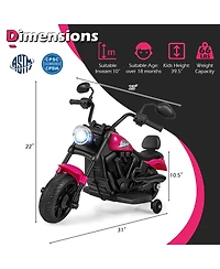 Hongge 6V Kids Electric Motorcycle with Headlight and Training Wheels