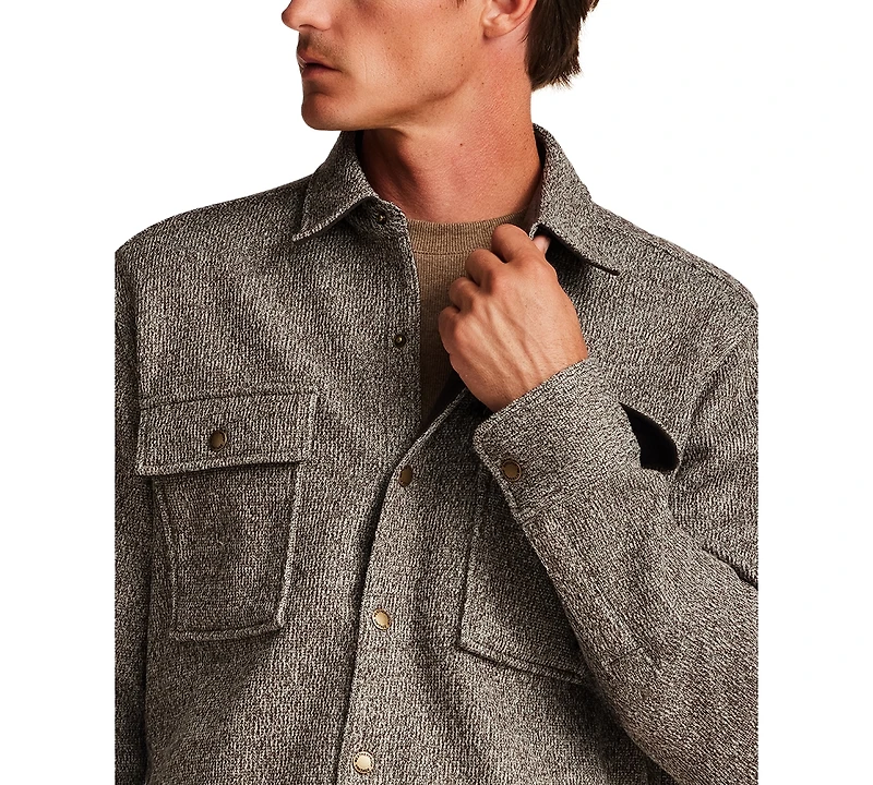 Weatherproof Vintage Men's Mixy Knit Long Sleeve Snap-Front Shirt Jacket