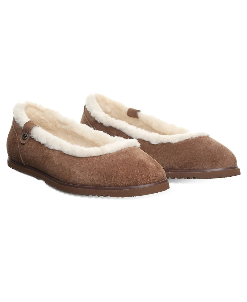 Bearpaw Women's Delphi Faux Fur Trim Ballet Flats