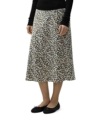 Lilysilk Women's Leopard Print Bias-Cut A-Line Midi Silk Skirt