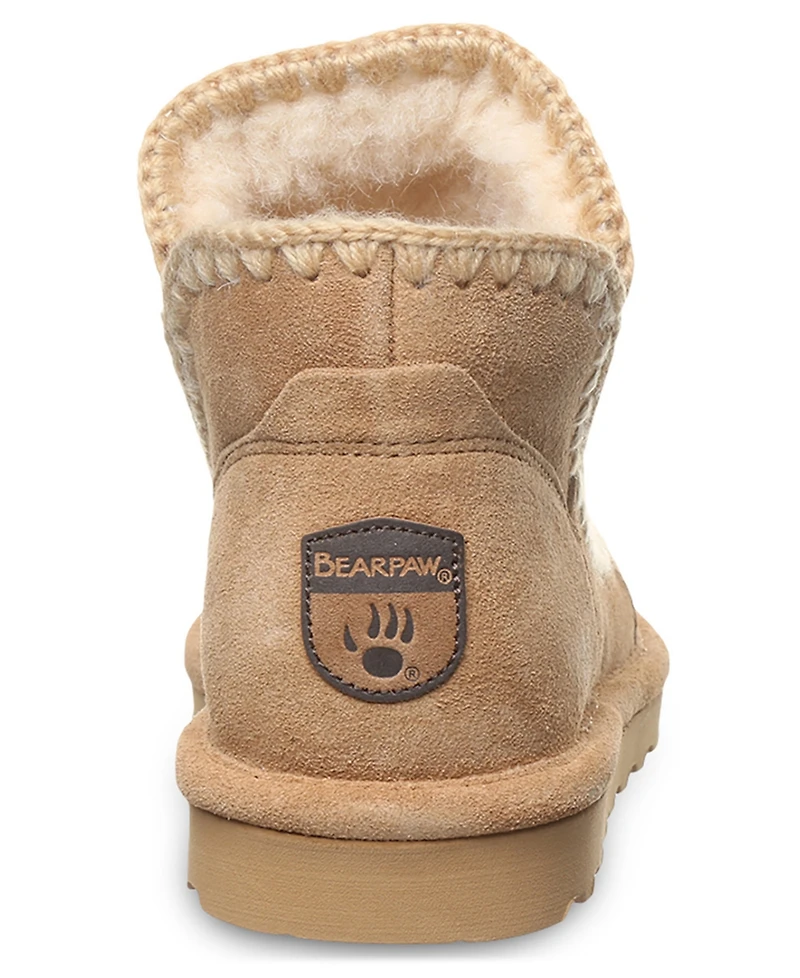 Bearpaw Women's Winter Crochet Detail Ankle Boots