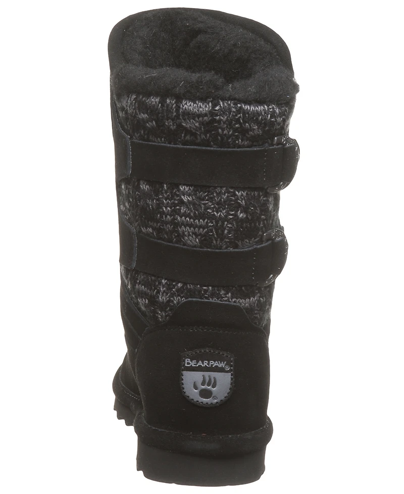 Bearpaw Women's Jenni Knit Back Accent Mid Calf Boots