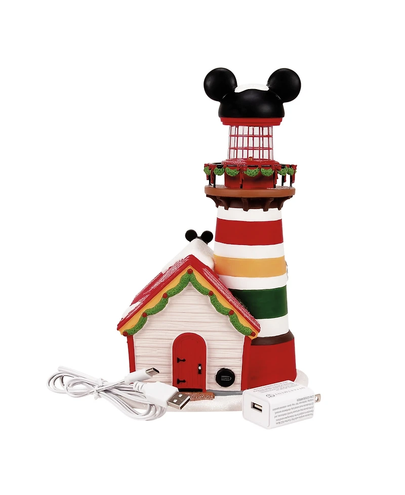 Department 56 Disney Village Keeping A Watch For Santa Light-Up Lighthouse Figurine