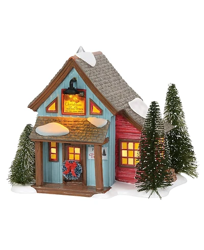 Department 56 Snow Village Light-Up Village Farms Tree Lot Figurine
