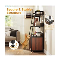 Ruie Cat Litter Box Enclosure Furniture 52 in Storage Cabinet with Charging Station
