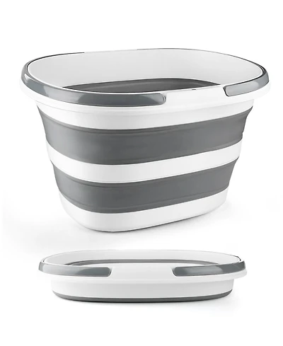 Piscifun Collapsible Silicone Mop Bucket With Handles Multi Purpose Storage Organizer