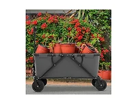 Mountaintop Collapsible Folding Wagon Cart with Adjustable Handlebar