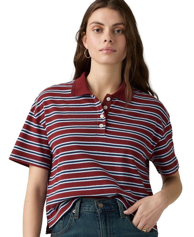 Levi's Women's Didion Rugby Short-Sleeve Collared Polo Shirt