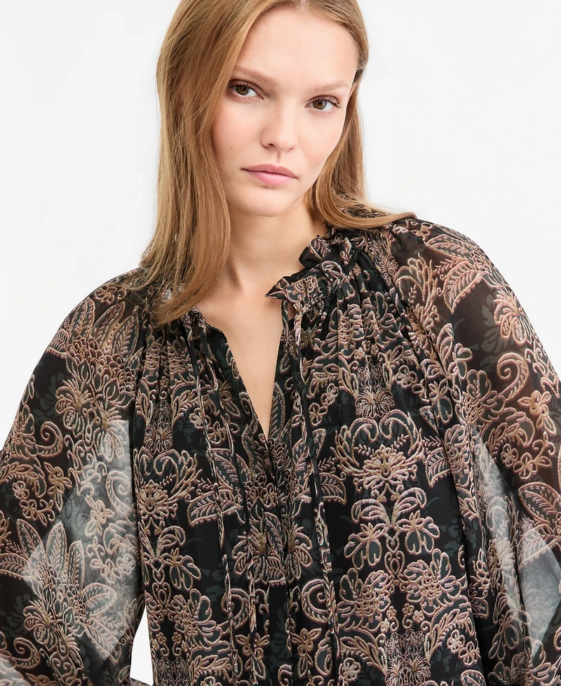 Kobi Halperin Women's Yale Sheer Chiffon Long-Sleeve Blouse