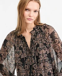 Kobi Halperin Women's Yale Sheer Chiffon Long-Sleeve Blouse