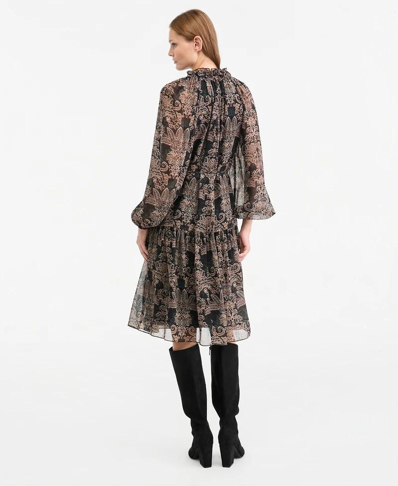 Kobi Halperin Women's Alli Long-Sleeve Tiered Ruffle Dress