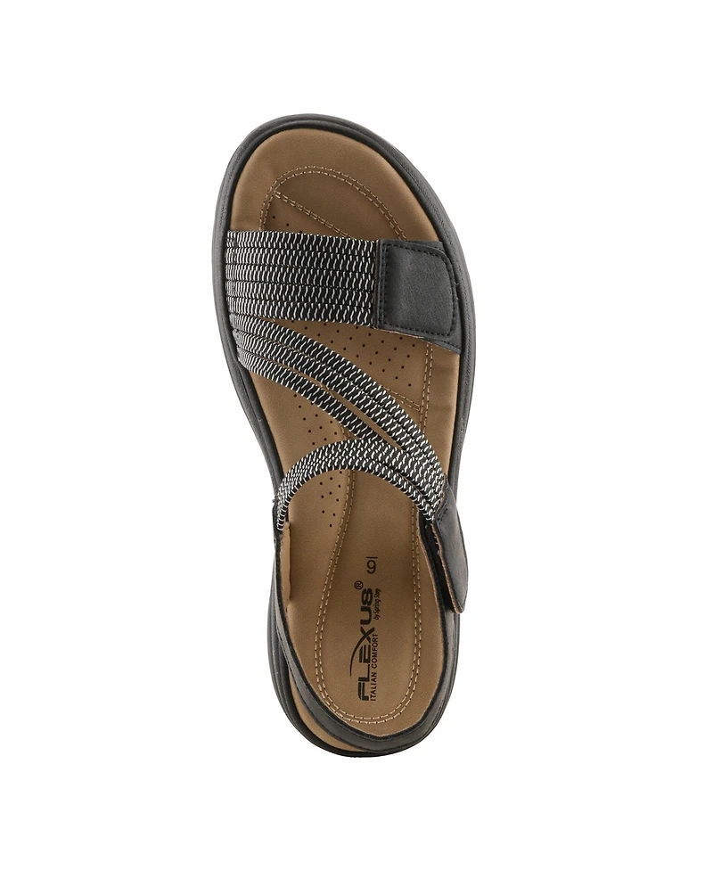 Flexus Women's Abie Strappy Sandal with Cushioned Leather Insole