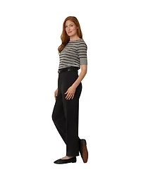 Cable & Gauge Women's Stripe Ballet Neck Sweater