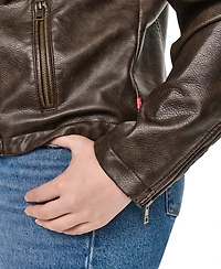 Levi's Plus Faux Leather Asymmetrical-Zipper Moto Jacket