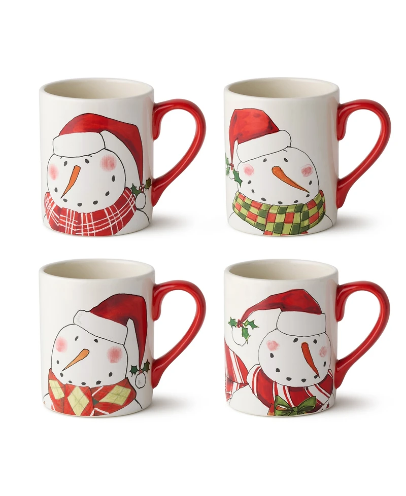 Certified International Snowman Delight Mugs, Set of 4
