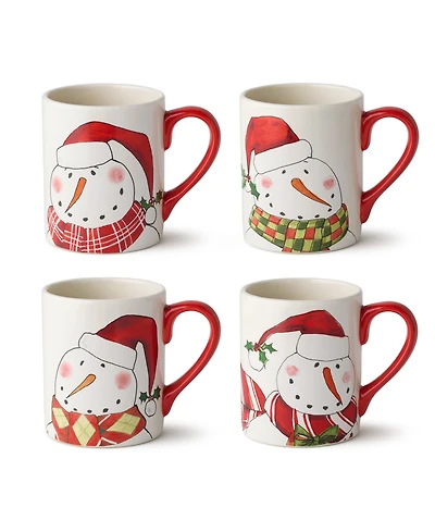 Certified International Snowman Delight Mugs, Set of 4