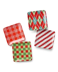 Certified International Snowman Delight Canape Plates, Set of 4