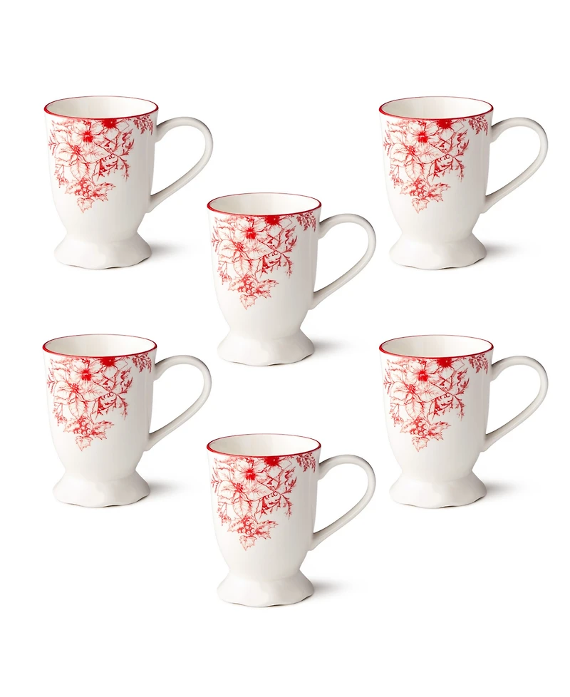 Certified International Crimson Noel Mugs, Set of 6