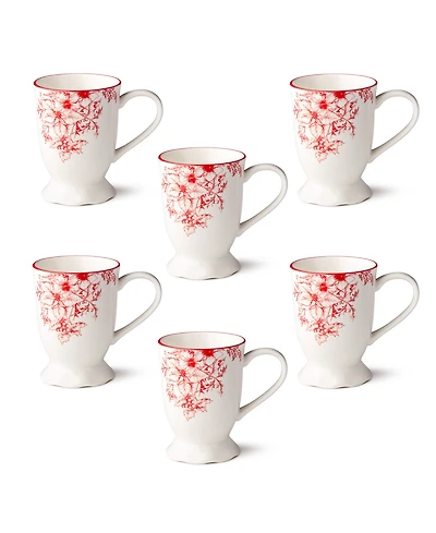 Certified International Crimson Noel Mugs, Set of 6