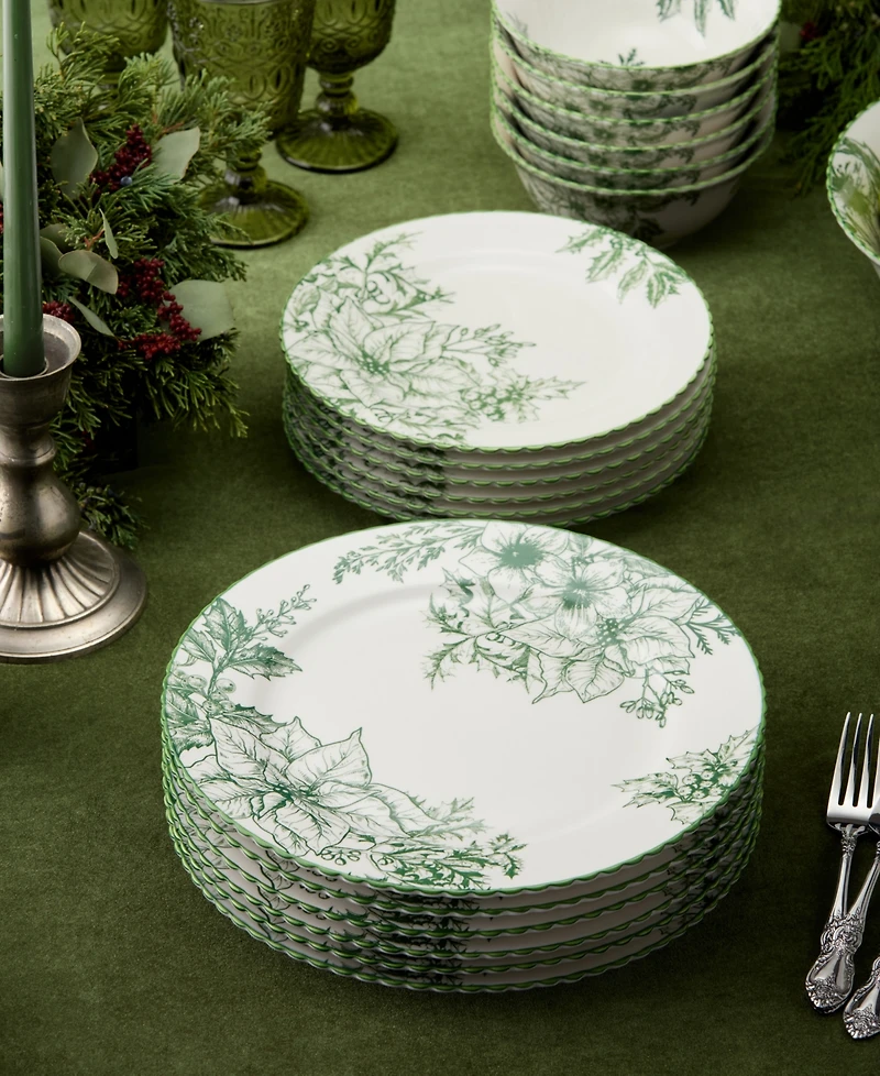 Certified International Winter Evergreen Dinner Plates, Set of 6