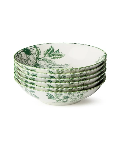 Certified International Winter Evergreen Soup Bowls, Set of 6