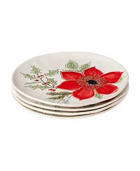 Certified International Festive Blooms Dinner Plates, Set of 4