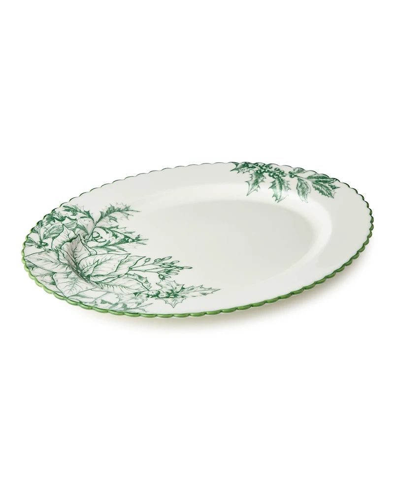 Certified International Winter Evergreen Oval Platter