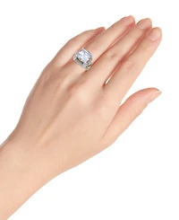 Macy's Cushion Cut Cubic Zirconia Oxidized Accents Statement Ring