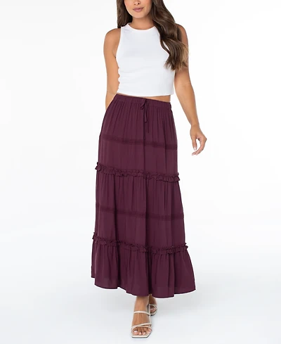 Celebrity Pink Juniors' Tiered Pull-On Maxi Skirt