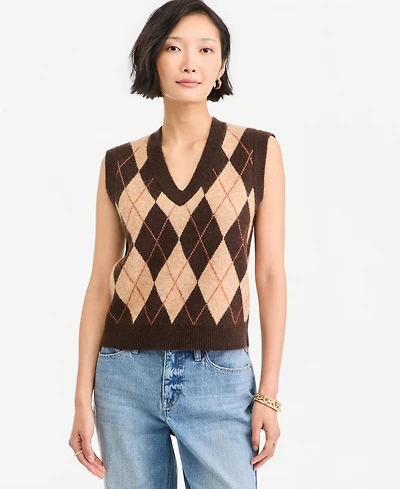 On 34th Women's Argyle V-Neck Sleeveless Sweater Vest, Macy's Exclusive