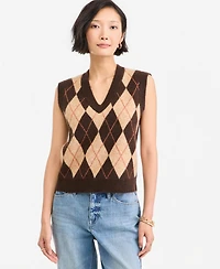 On 34th Women's Argyle V-Neck Sleeveless Sweater Vest, Macy's Exclusive