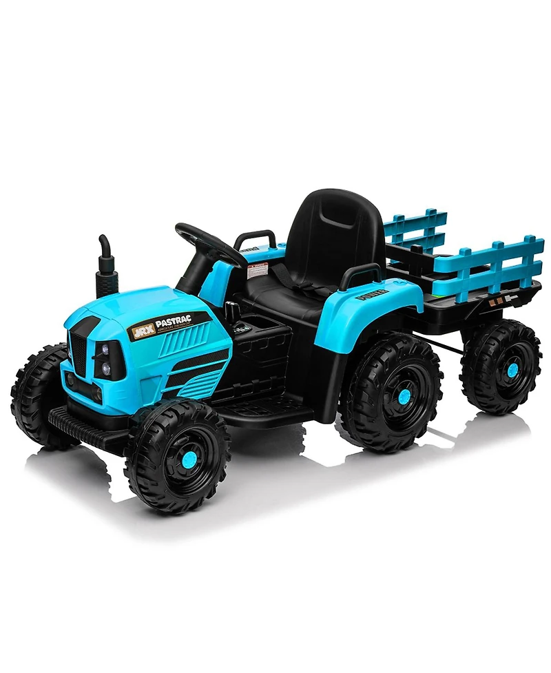 Yobtop Electric Ride-On Tractor with Trailer, Remote Control, 50-99 lbs Capacity, Ages 3+